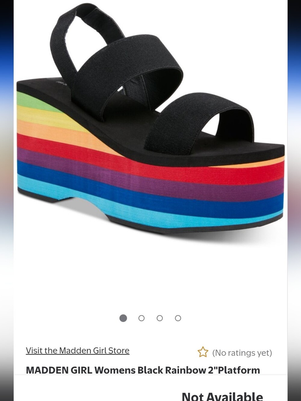 Madden Girl "Keeli" Rainbow Wedge Platform Sandals, 8 - Picture 12 of 13